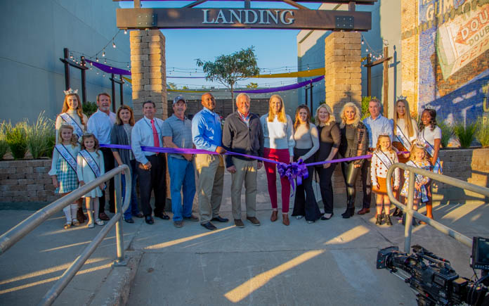Everyone involved in the construction of Lafayette Landing got together for the ribbon-cutting ceremony. 