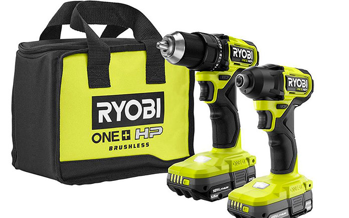 Ryobi drill set with brushless motor