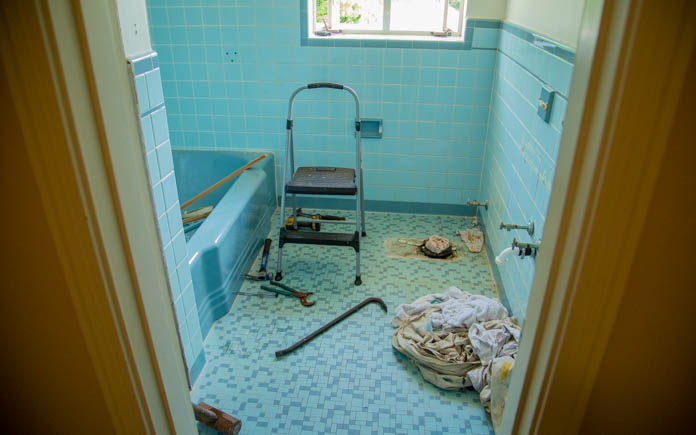 Chelsea's hall bathroom demolition