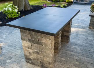 Quikrete outdoor concrete countertop for backyard paradise contest winner