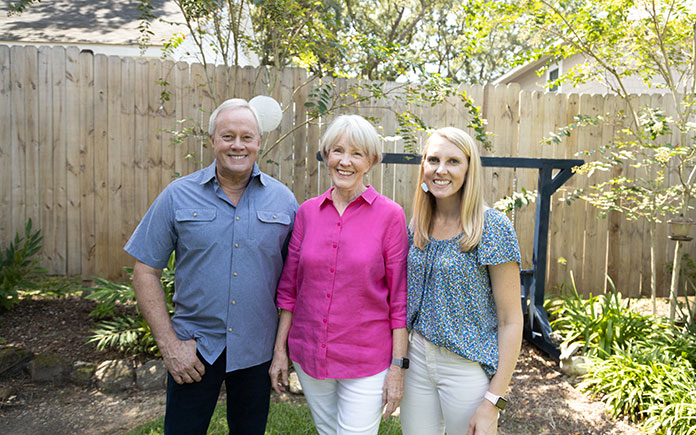 Danny Lipford and Chelsea Lipford Wolf with homeowner Linda Johansen.