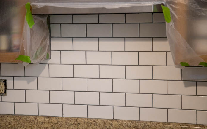 The SimpleMat backsplash in the Meyers kitchen.