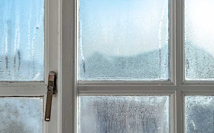 Condensation on windows in the winter