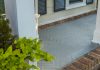 Concrete porch with stencil pattern