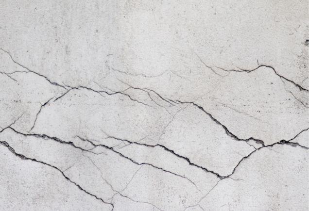 Cracks in stucco wall