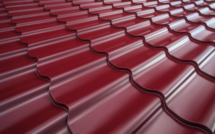 A red painted metal roof