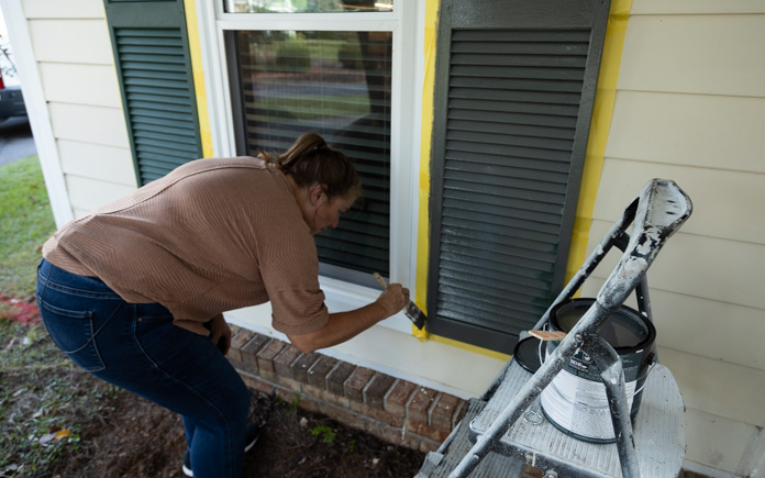Gray — or any neutral, timeless color — will give your shutters an instant modern update.