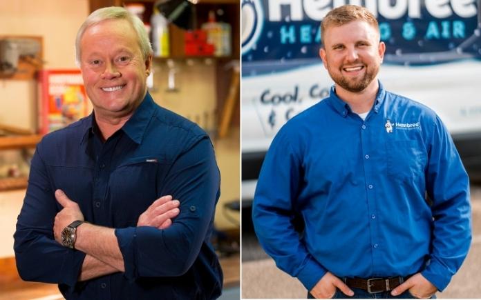 Split image of Today's Homeowner TV Host Danny Lipford and Josh Hembree, owner of Hembree Heating and Air Conditioning