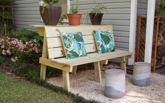 Plant rack/bench combo with free plan