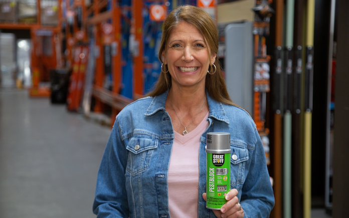 Jodi Marks, host of Best New Products on Today's Homeowner, with Great Stuff Pestblock Insulating Foam Sealant
