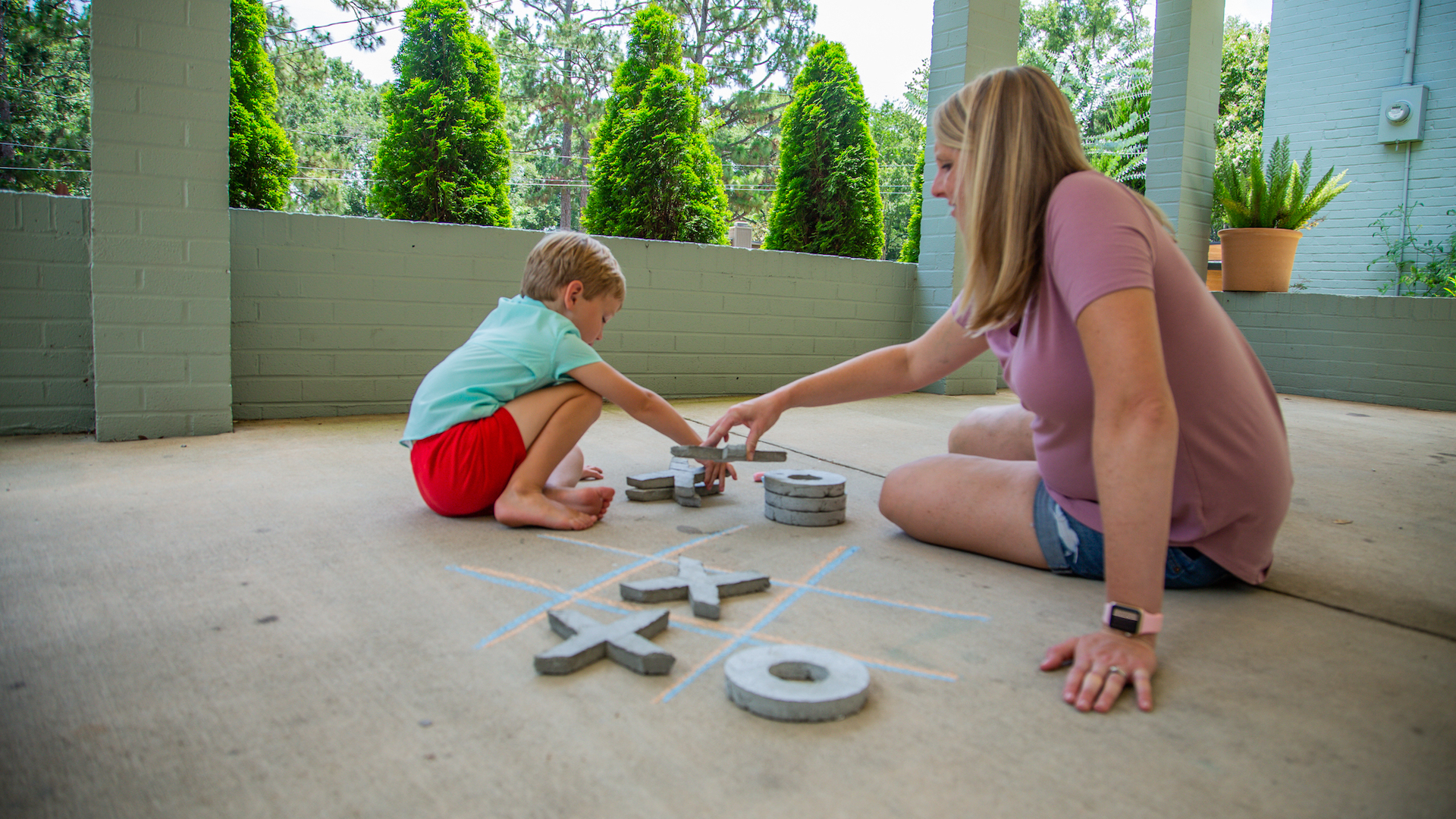 Tic-Tac-Toe: Concrete Pieces For Outdoor Fun