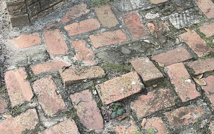 unven brick walkway