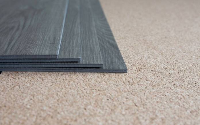vinyl plank flooring with a cork underlayment