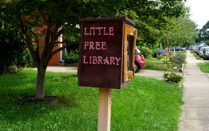 A 'Little Free Library' set up in a neighborhood